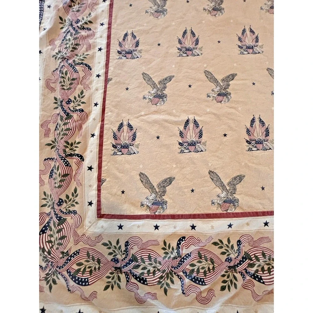 Vintage Tommy Hilfiger Red White Blue Tan Duvet Cover 86x86 Full Queen Americana